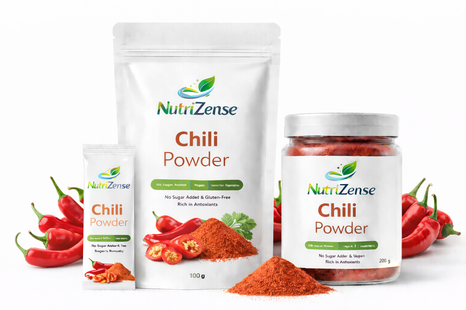Dehydrated Red Chilli Flakes - NutriZense dried vegetable flakes - Buy online India
