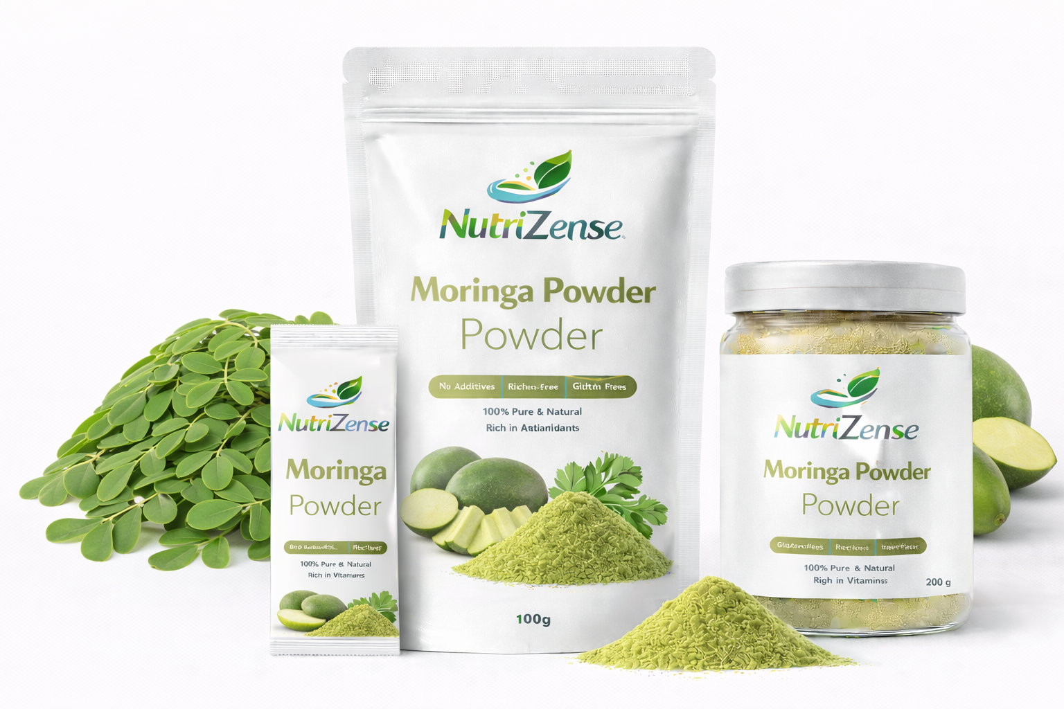 Dehydrated Moringa Powder - NutriZense dehydrated vegetable powder - Buy online India
