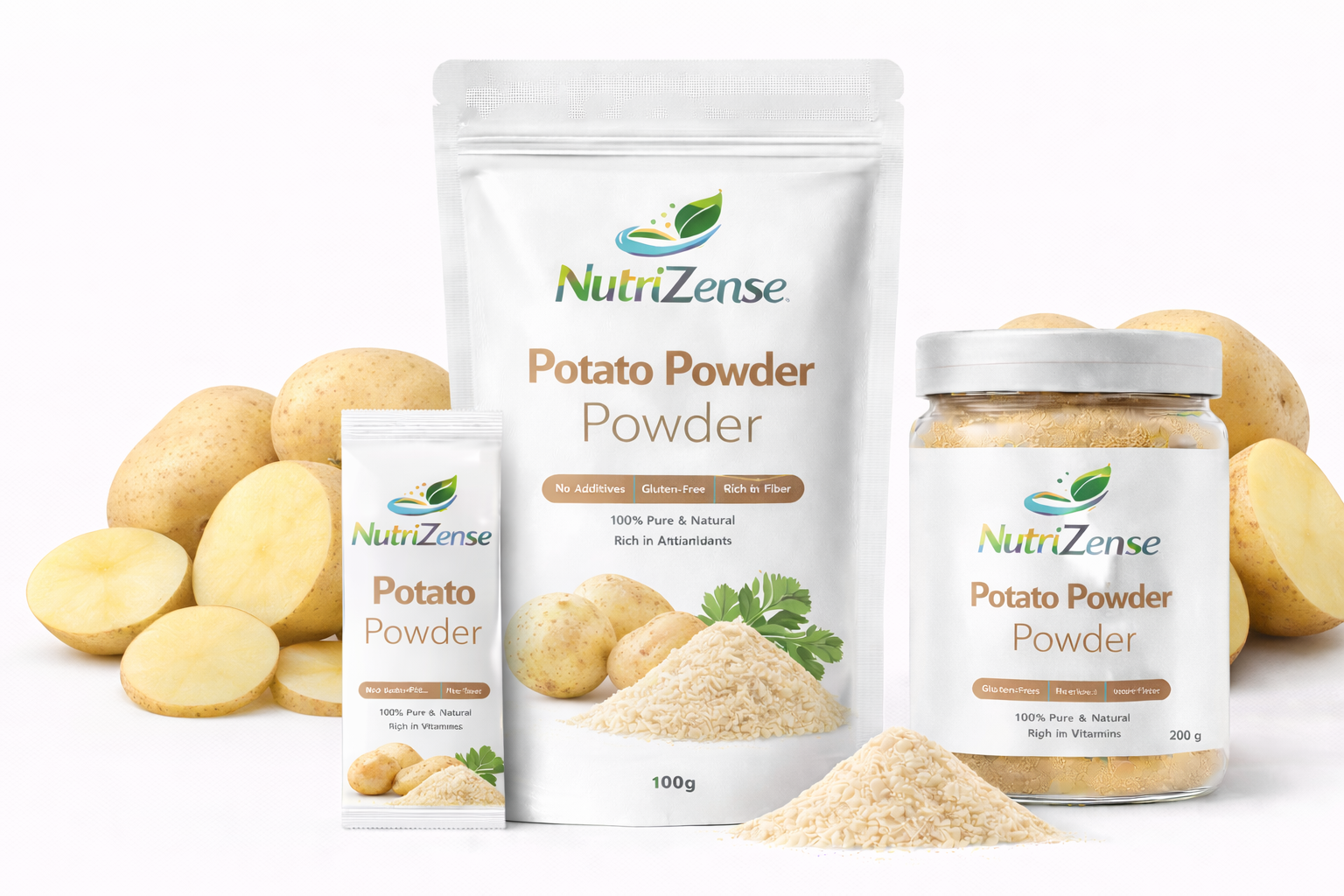 Dehydrated Potato Powder - NutriZense dehydrated vegetable powder - Buy online India