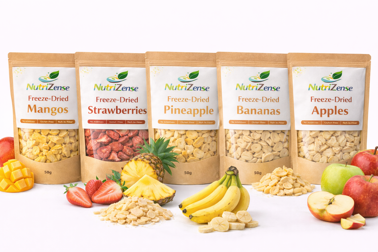Freeze Dried Fruit Snack Bundle - NutriZense dried vegetable flakes - Buy online India