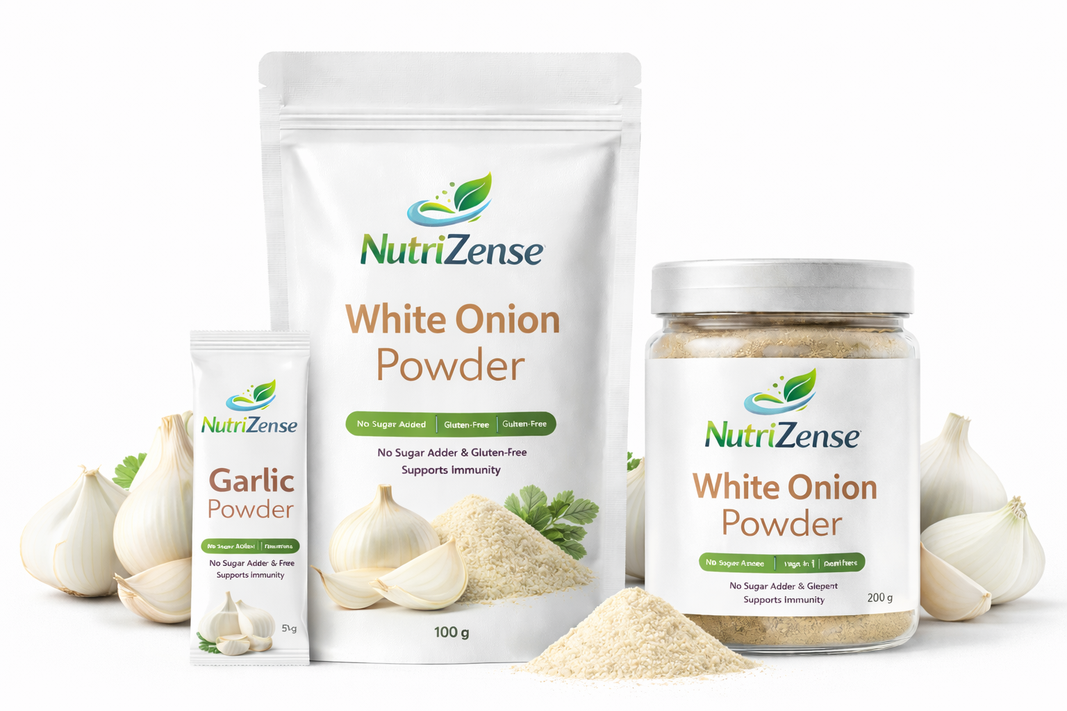 Dehydrated White Onion Powder - NutriZense dehydrated vegetable powder - Buy online India